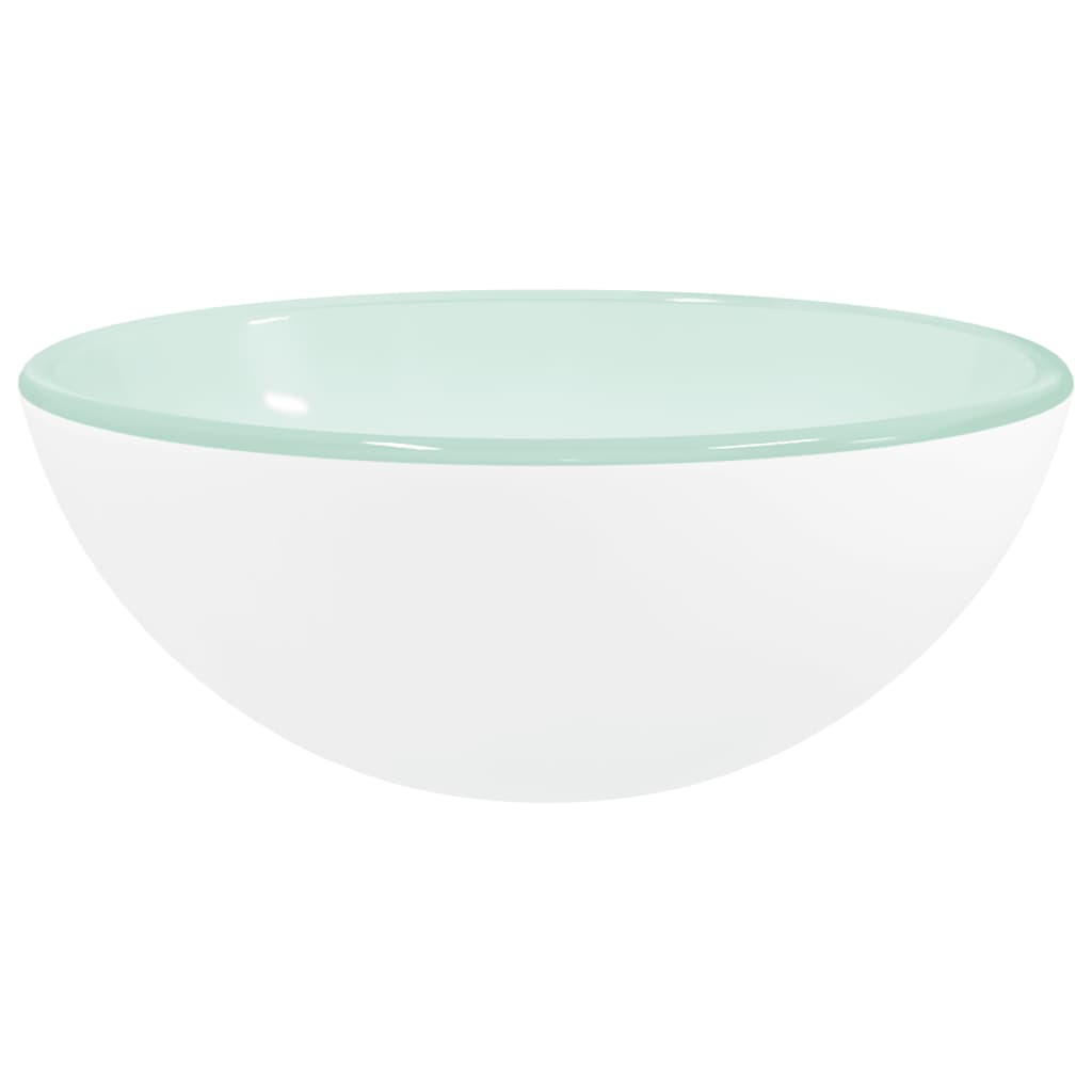 Handfat härdat glas 30x12 cm vit