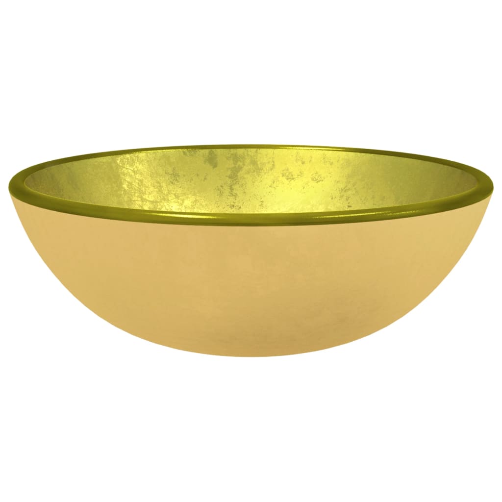 Handfat härdat glas 35x12 cm guld