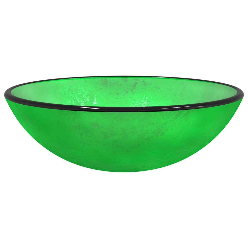 Handfat härdat glas 42x14 cm grön