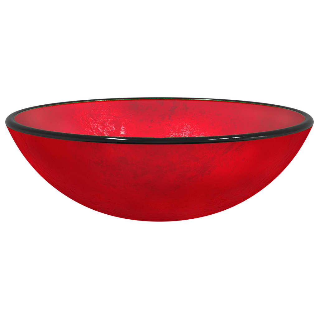 Handfat härdat glas 42x14 cm röd