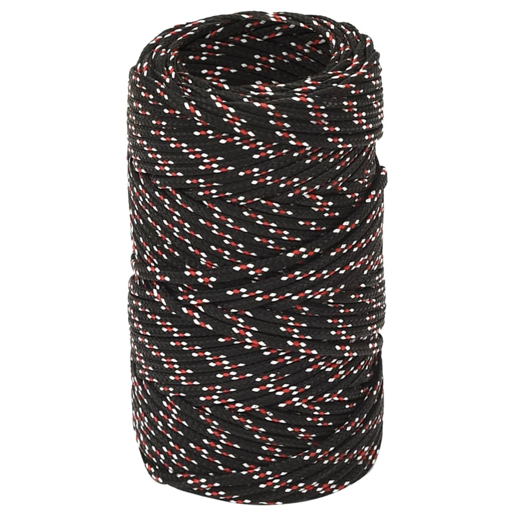 Båtlina svart 2 mm 25 m polypropen