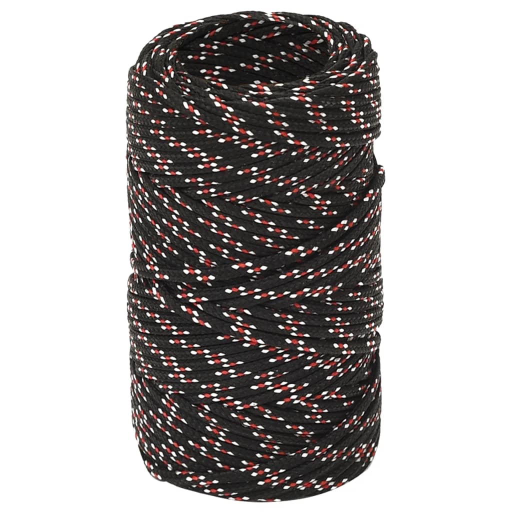Båtlina svart 2 mm 50 m polypropen