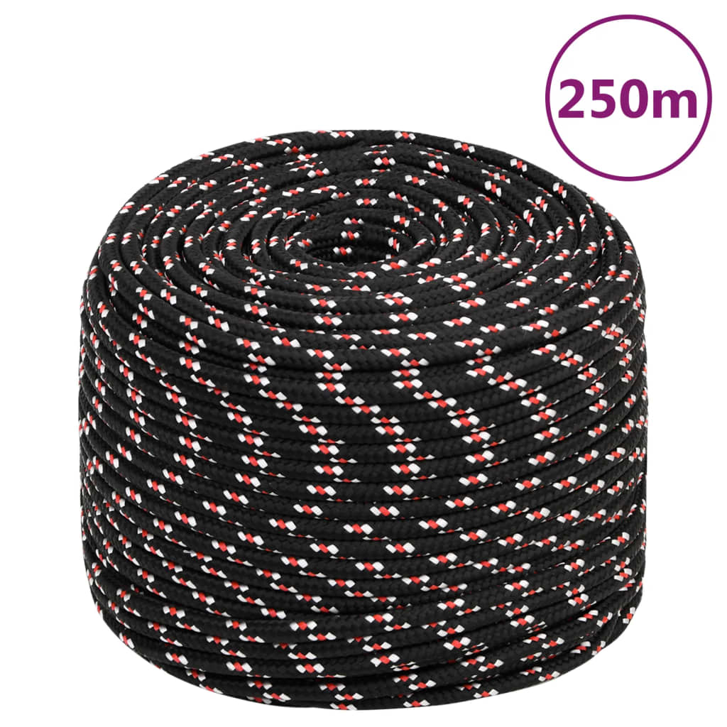 Båtlina svart 6 mm 250 m polypropylen