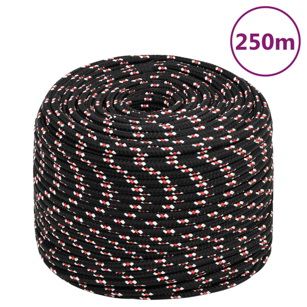 Båtlina svart 8 mm 250 m polypropylen