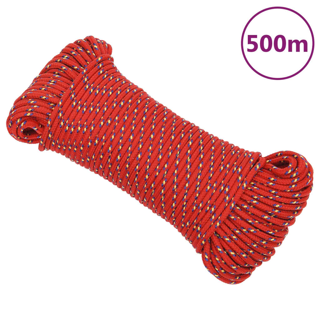 Båtlina röd 4 mm 500 m polypropen