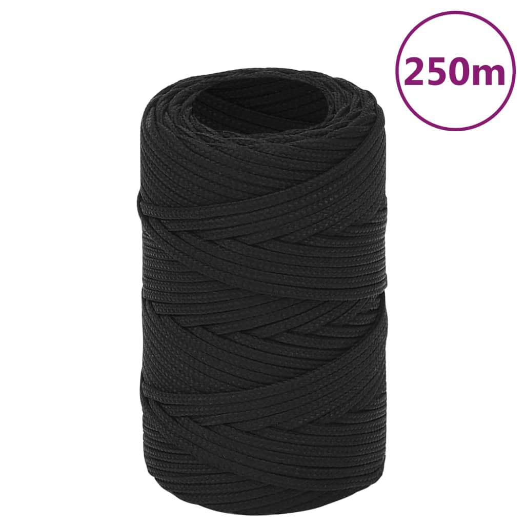 Båtlina helsvart 2 mm 250 m polypropen
