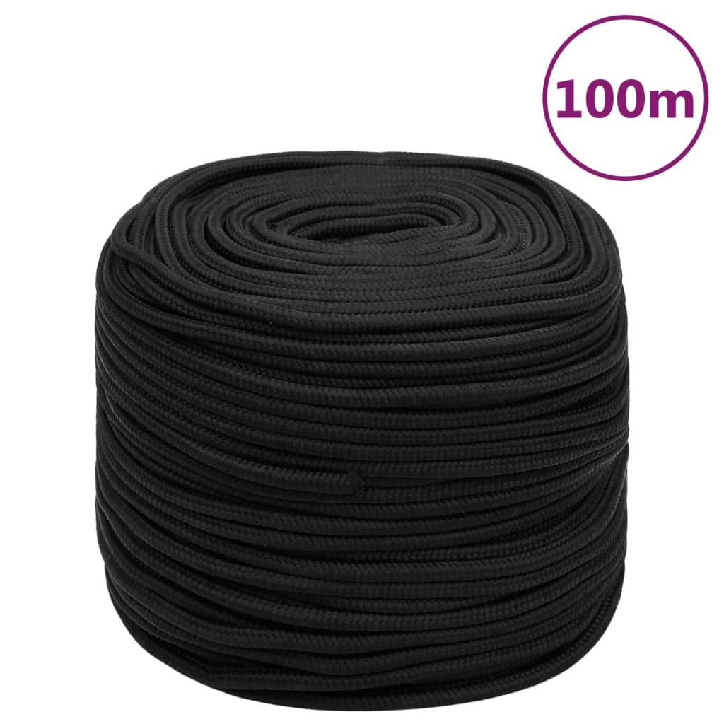 Båtlina helsvart 10 mm 100 m polypropen