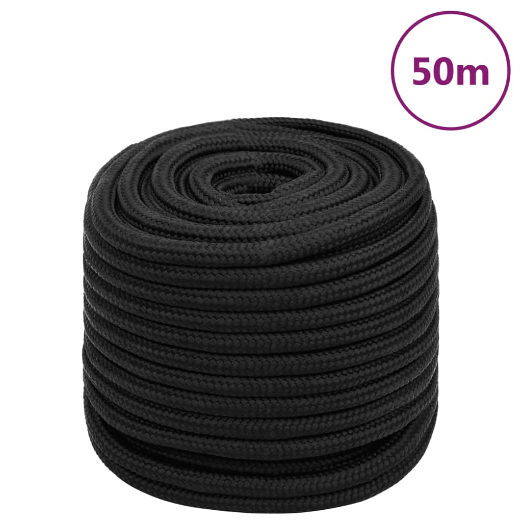 Båtlina helsvart 18 mm 50 m polypropylen