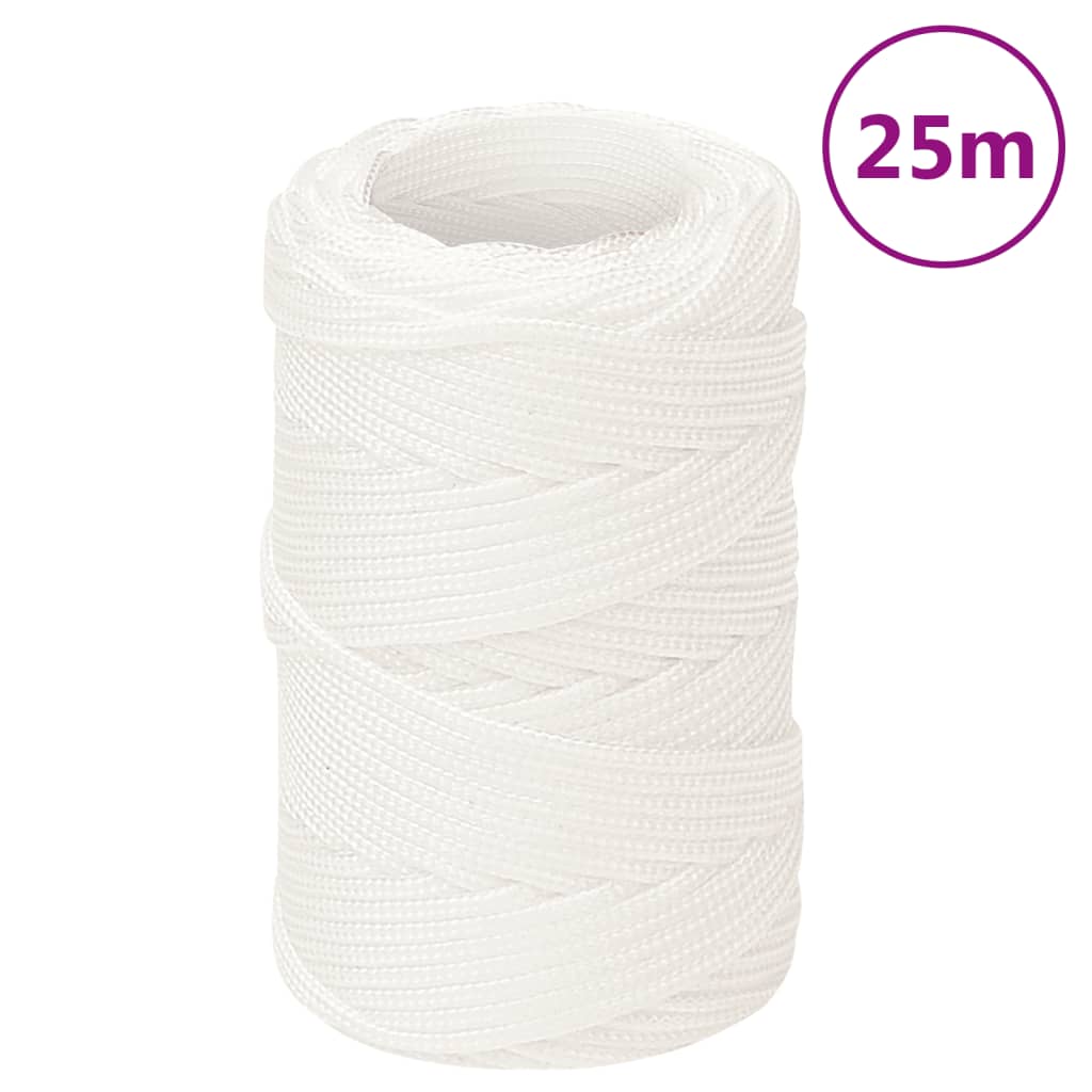 Båtlina helvit 2 mm 25 m polypropylen