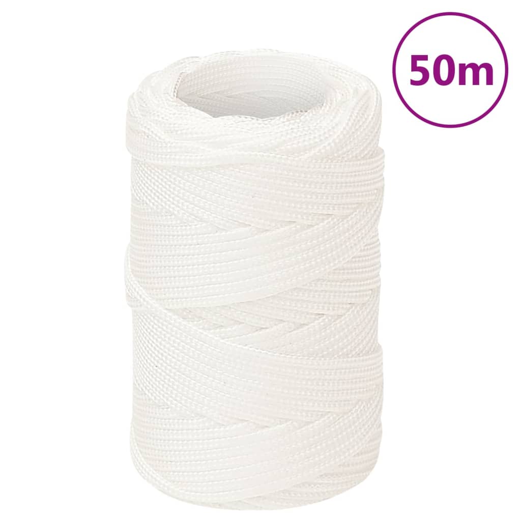 Båtlina helvit 2 mm 50 m polypropylen