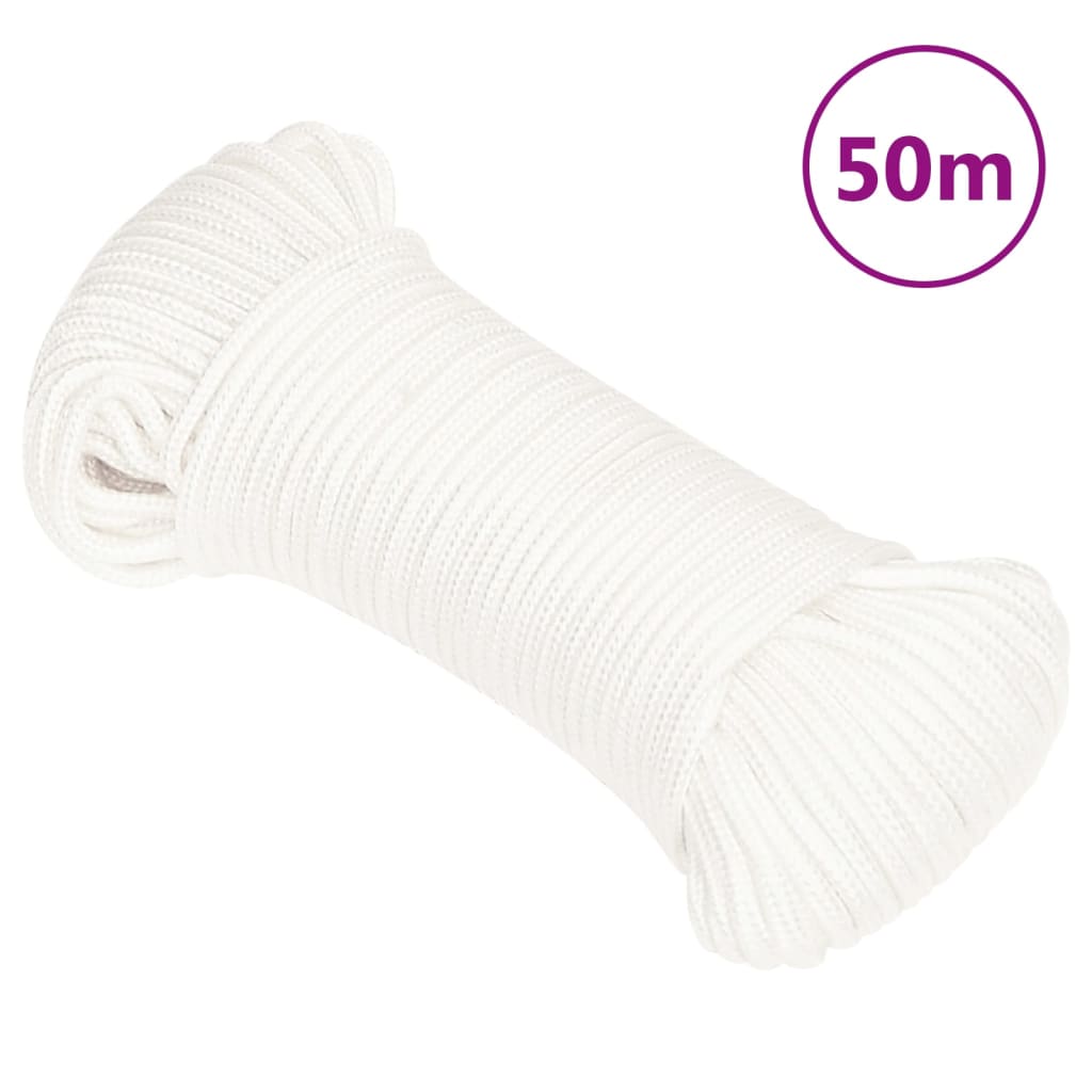 Båtlina helvit 3 mm 50 m polypropylen