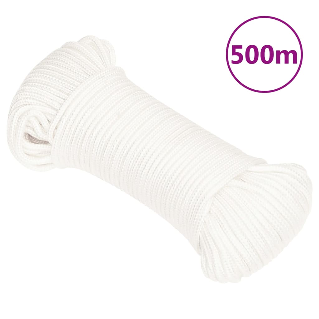 Båtlina helvit 4 mm 500 m polypropylen