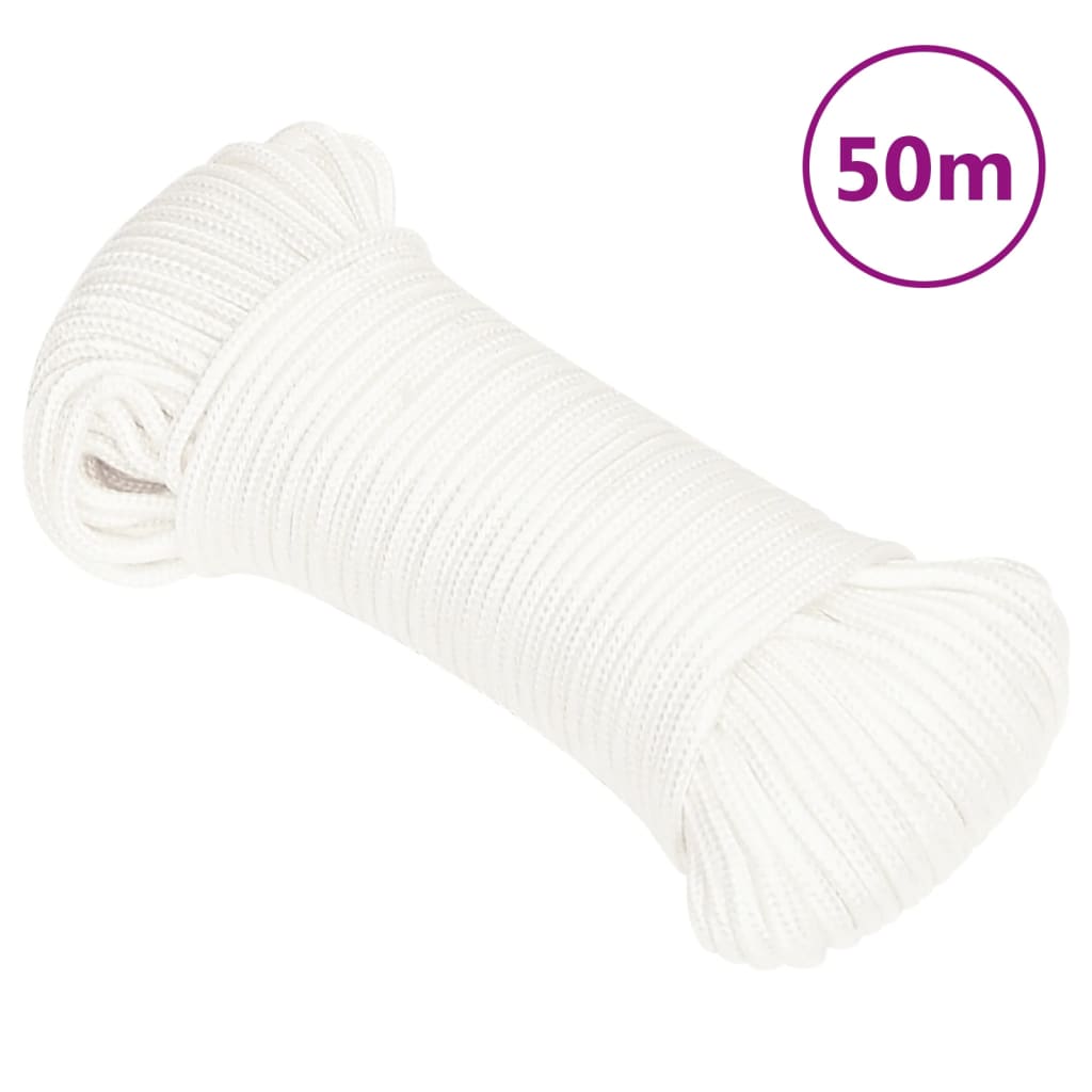 Båtlina helvit 5 mm 50 m polypropylen
