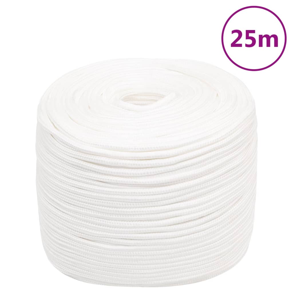 Båtlina helvit 6 mm 25 m polypropylen
