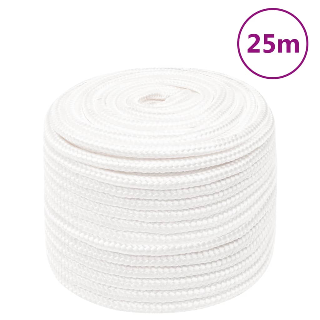 Båtlina helvit 12 mm 25 m polypropylen