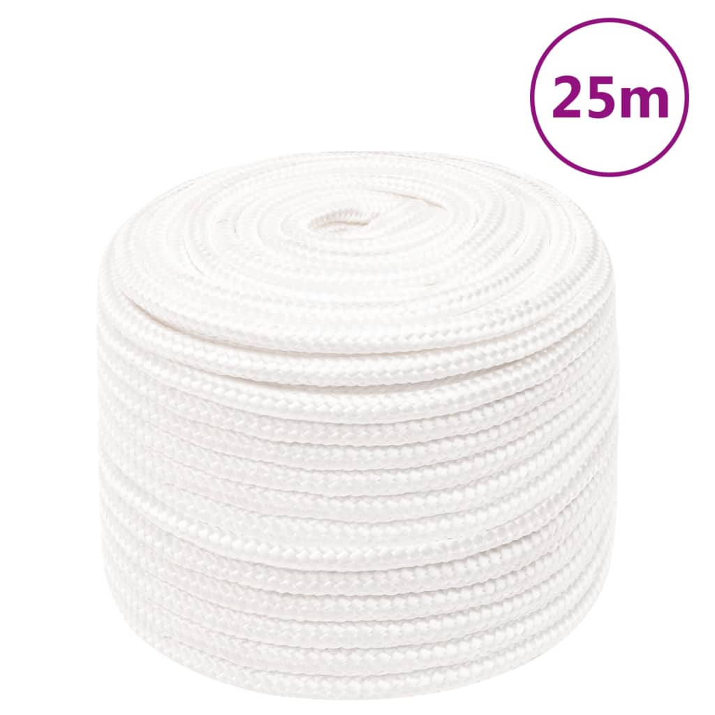 Båtlina helvit 14 mm 25 m polypropylen