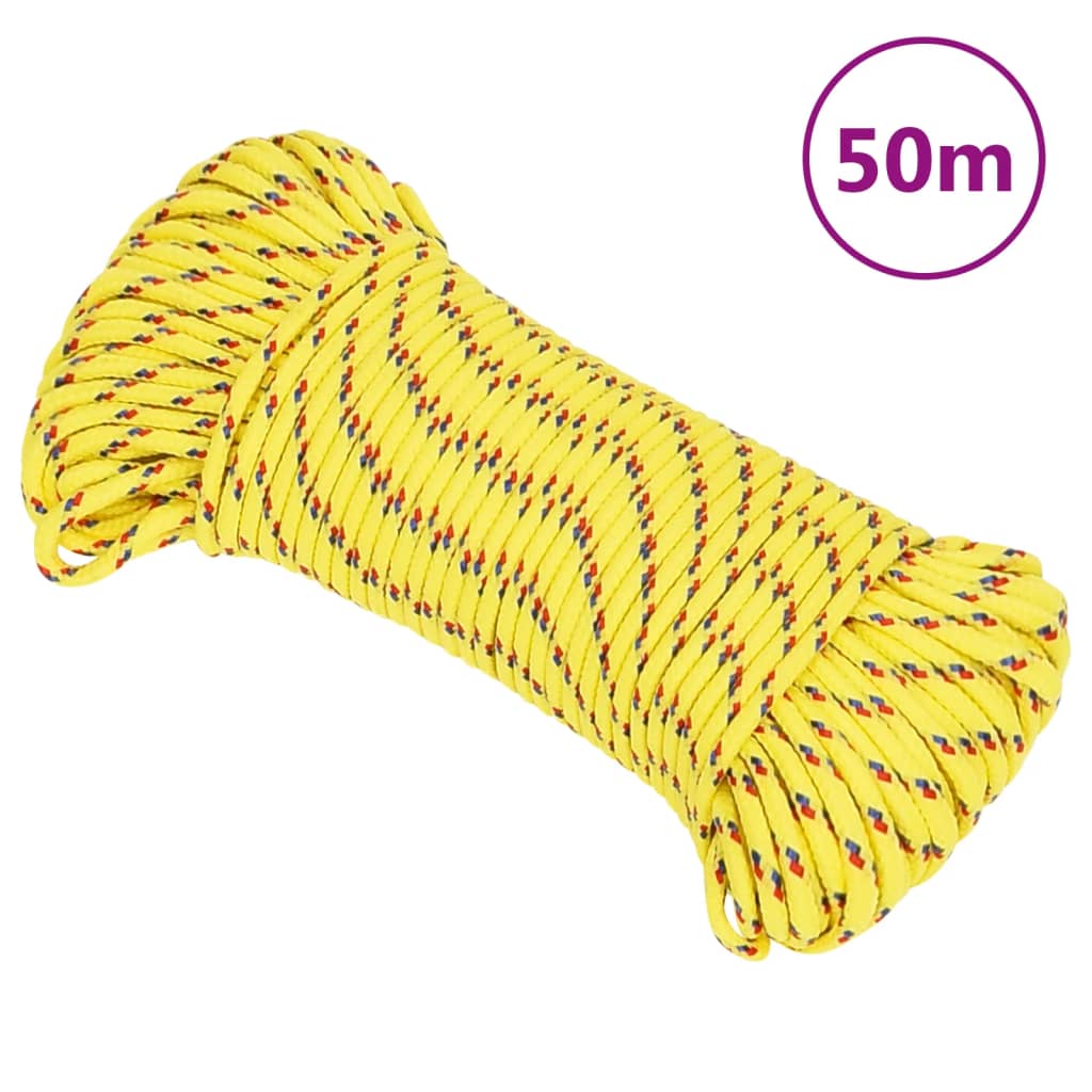 Båtlina gul 3 mm 50 m polypropen