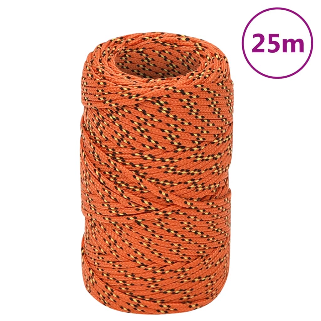 Båtlina orange 2 mm 25 m polypropen