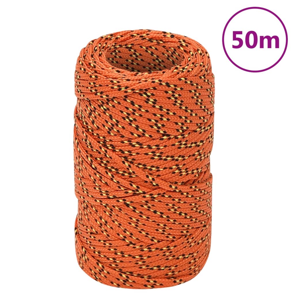 Båtlina orange 2 mm 50 m polypropen