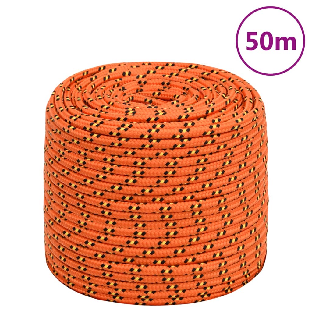 Båtlina orange 10 mm 50 m polypropylen