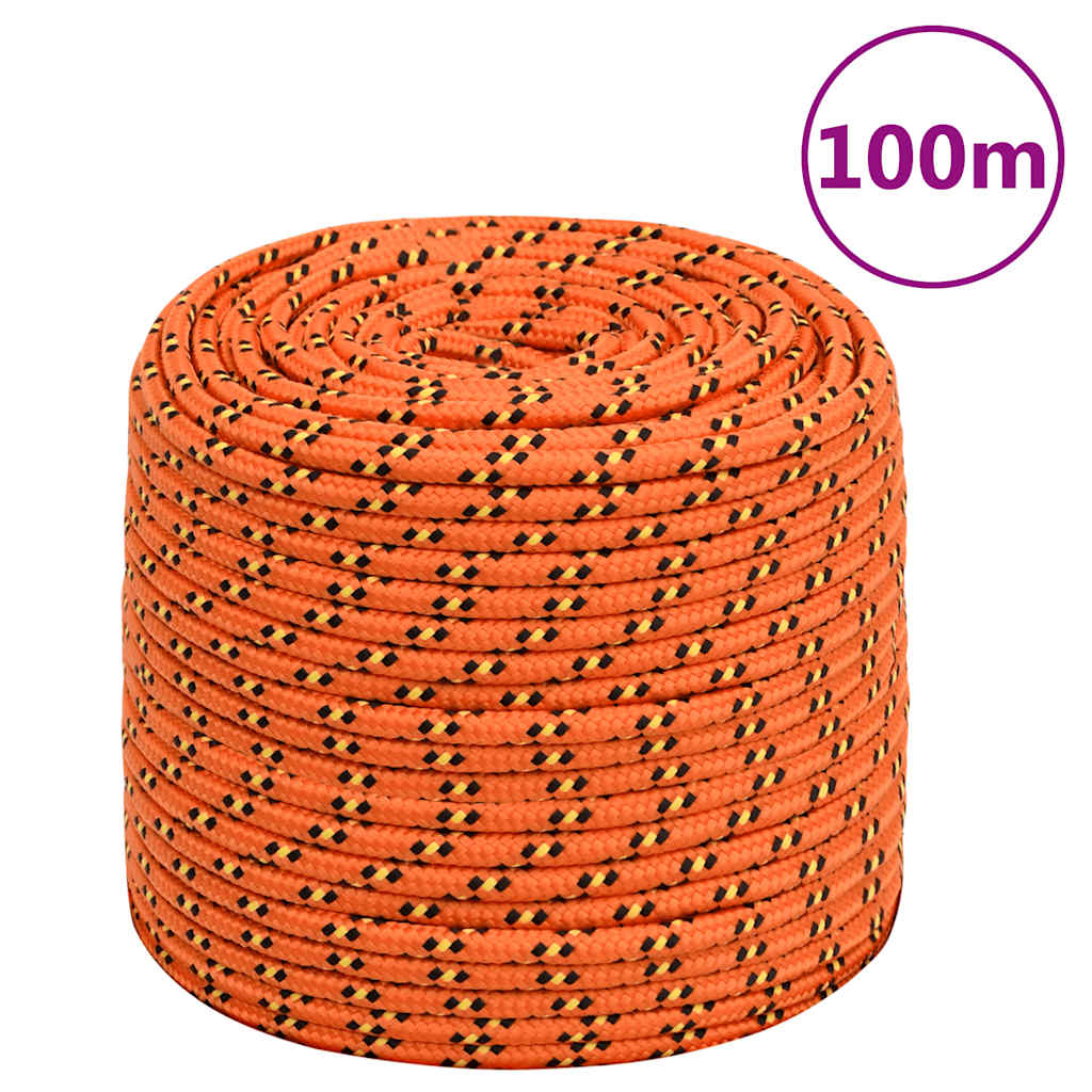 Båtlina orange 10 mm 100 m polypropen