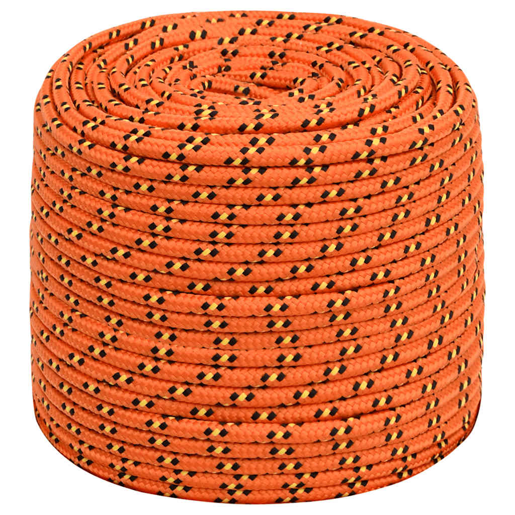 Båtlina orange 10 mm 100 m polypropen