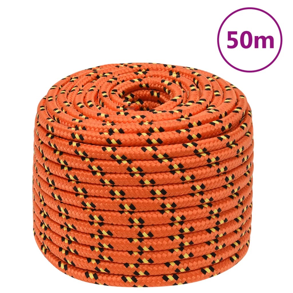 Båtlina orange 14 mm 50 m polypropylen