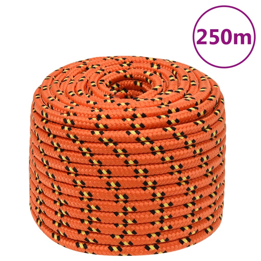 Båtlina orange 14 mm 250 m polypropylen