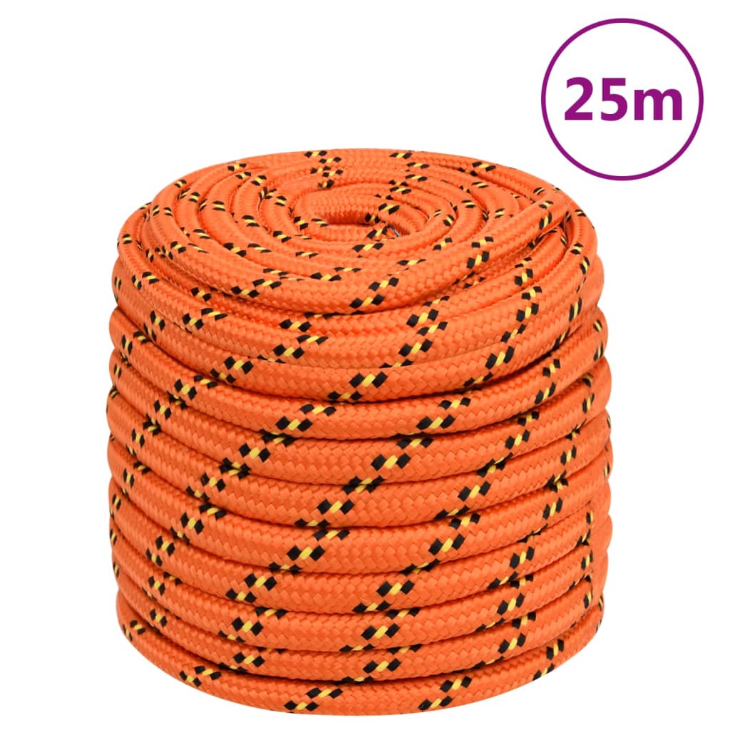 Båtlina orange 16 mm 25 m polypropylen