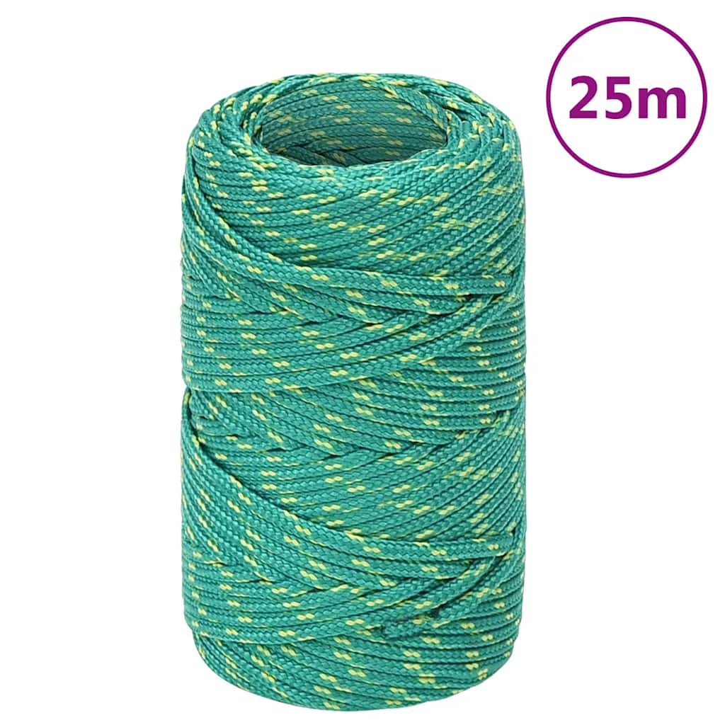 Båtlina grön 2 mm 25 m polypropen