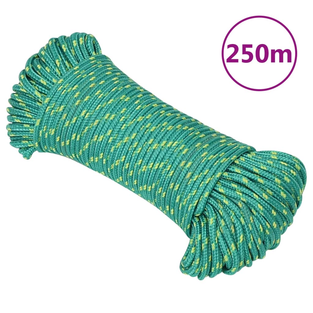 Båtlina grön 3 mm 250 m polypropen