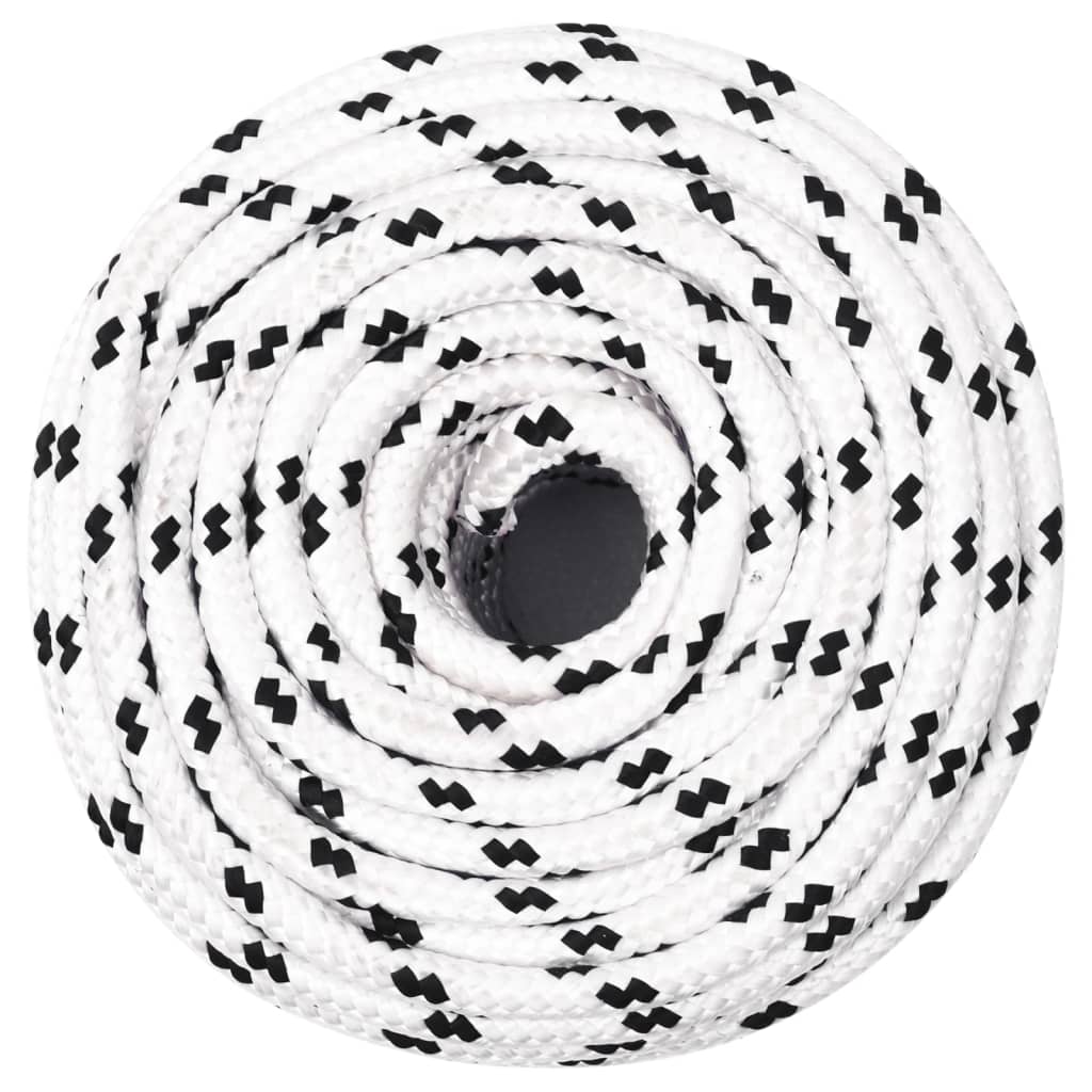 Båtlina flätad vit 10 mm x 25 m polyester