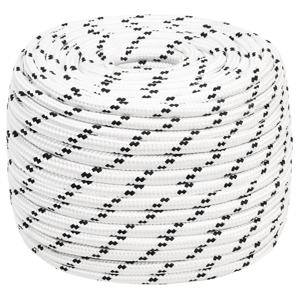 Båtlina flätad vit 14 mm x 25 m polyester