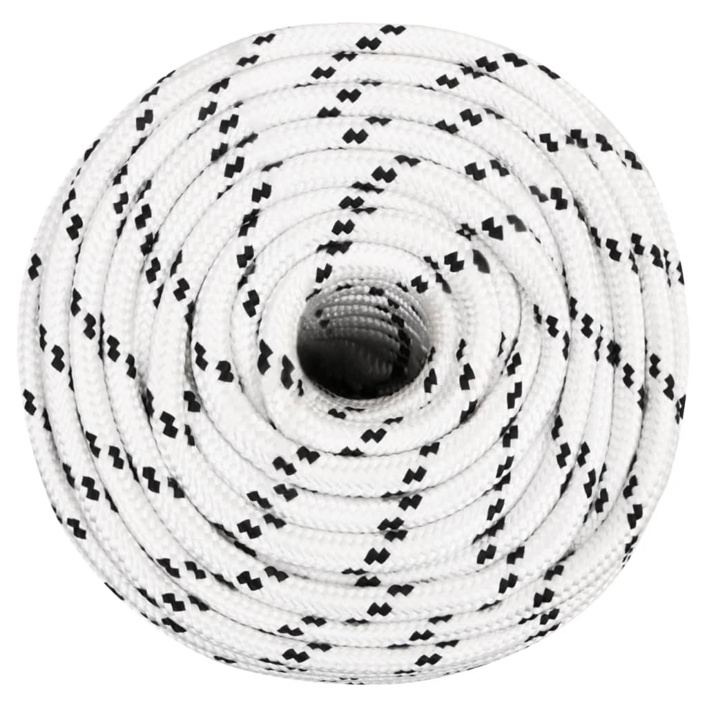 Båtlina flätad vit 14 mm x 25 m polyester