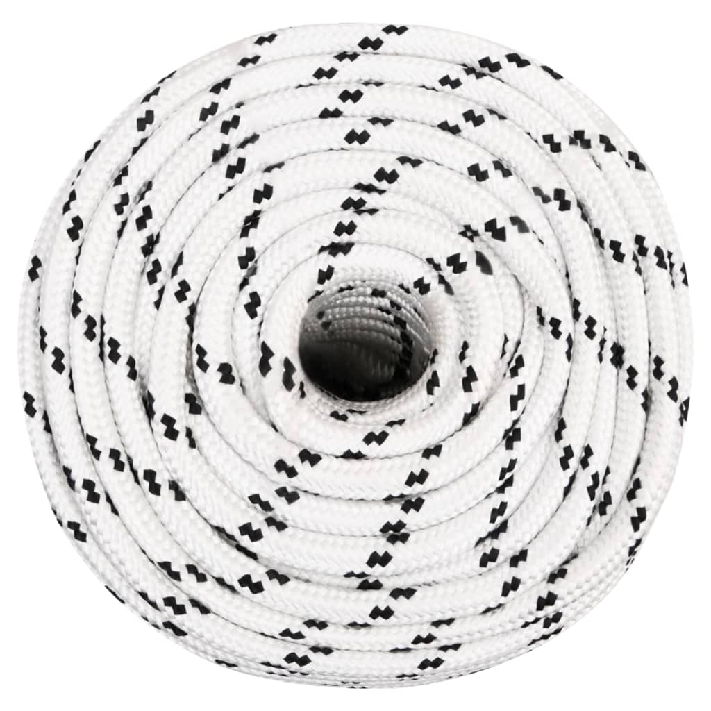 Båtlina flätad vit 14 mm x 100 m polyester