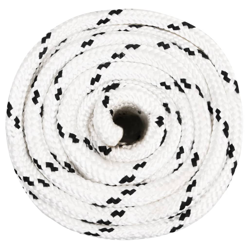 Båtlina flätad vit 16 mm x 25 m polyester