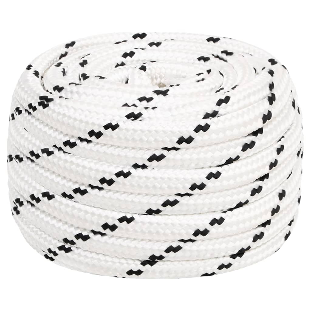 Båtlina flätad vit 16 mm x 50 m polyester