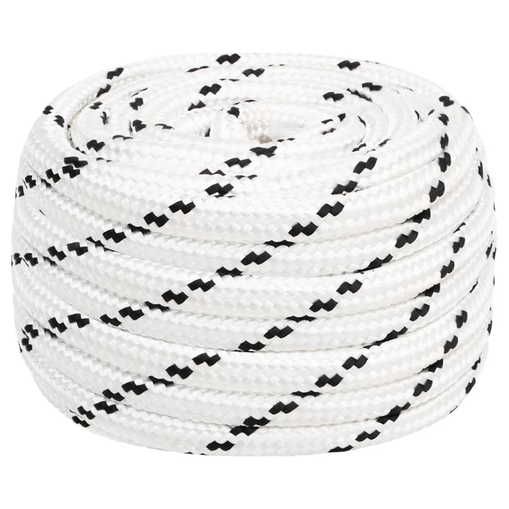 Båtlina flätad vit 18 mm x 25 m polyester