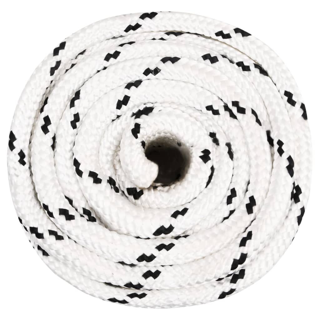 Båtlina flätad vit 18 mm x 25 m polyester