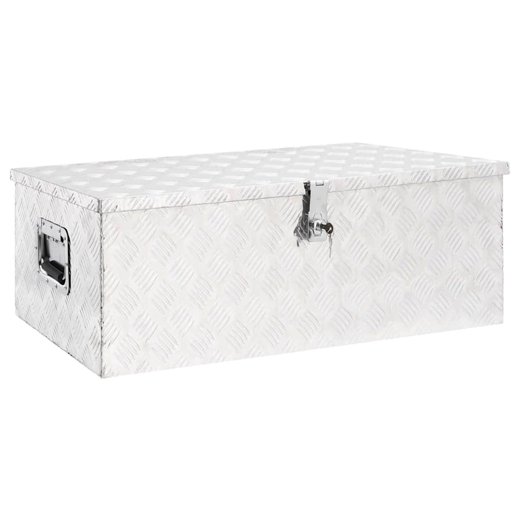 Förvaringslåda silver 90x47x33,5 cm aluminium