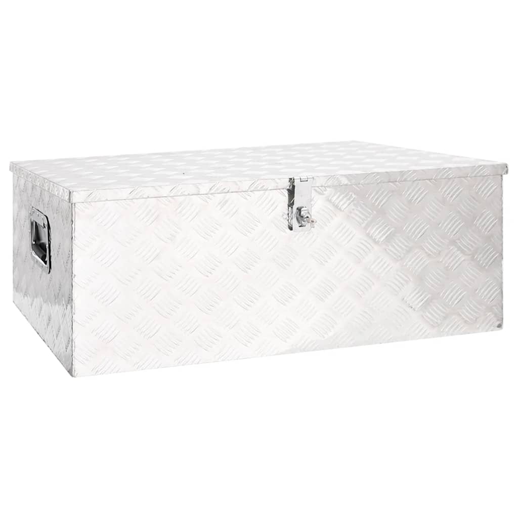 Förvaringslåda silver 100x55x37 cm aluminium