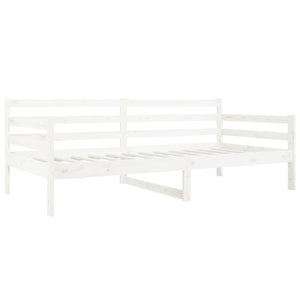 Dagbädd utan madrass vit 90x190 cm massiv furu