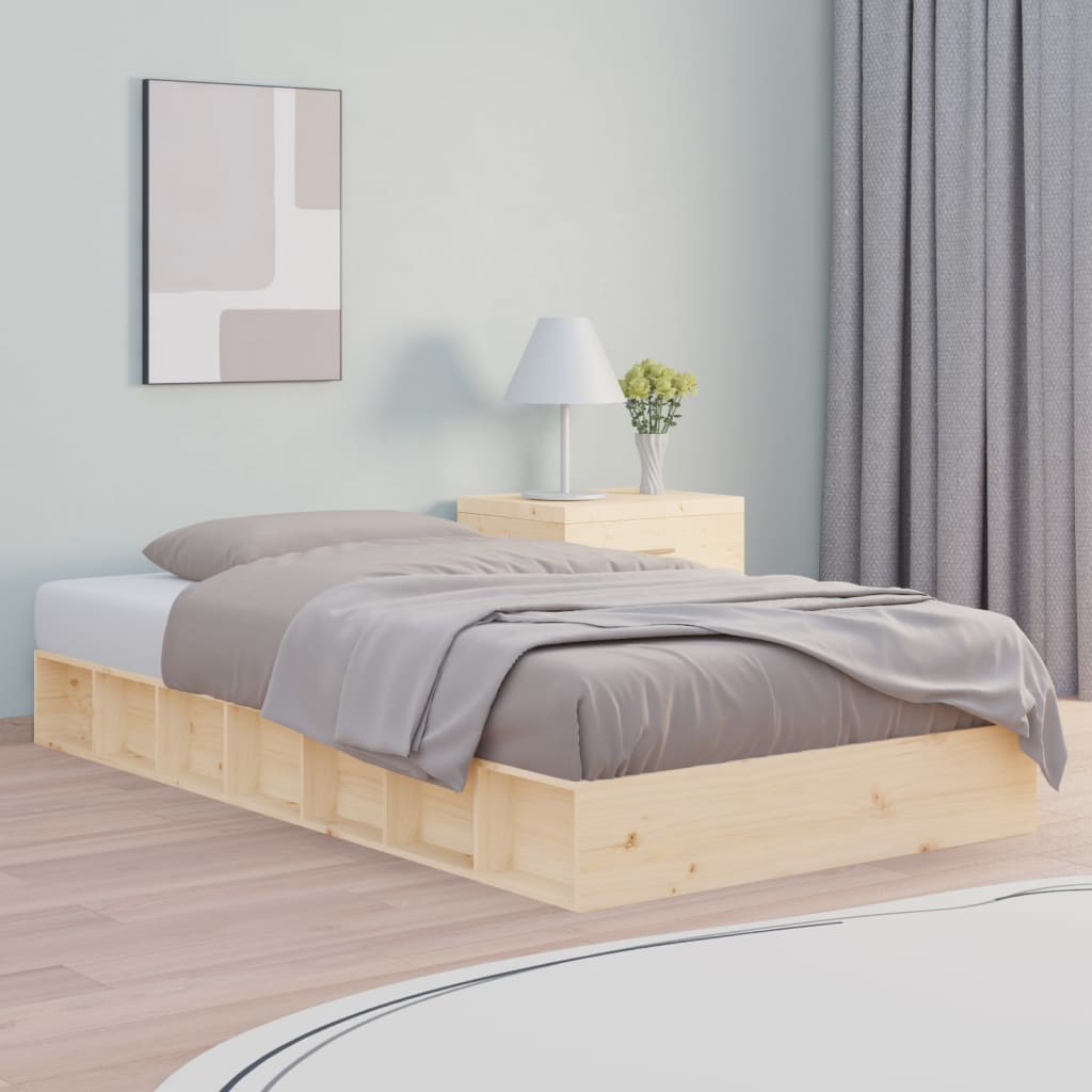 Sängram massivt trä 75x190 cm