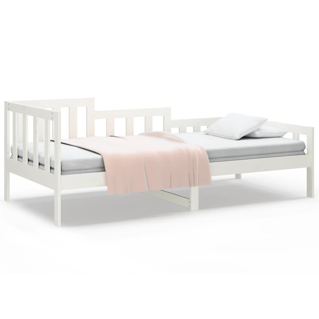 Dagbädd utan madrass vit 90x200 cm massiv furu