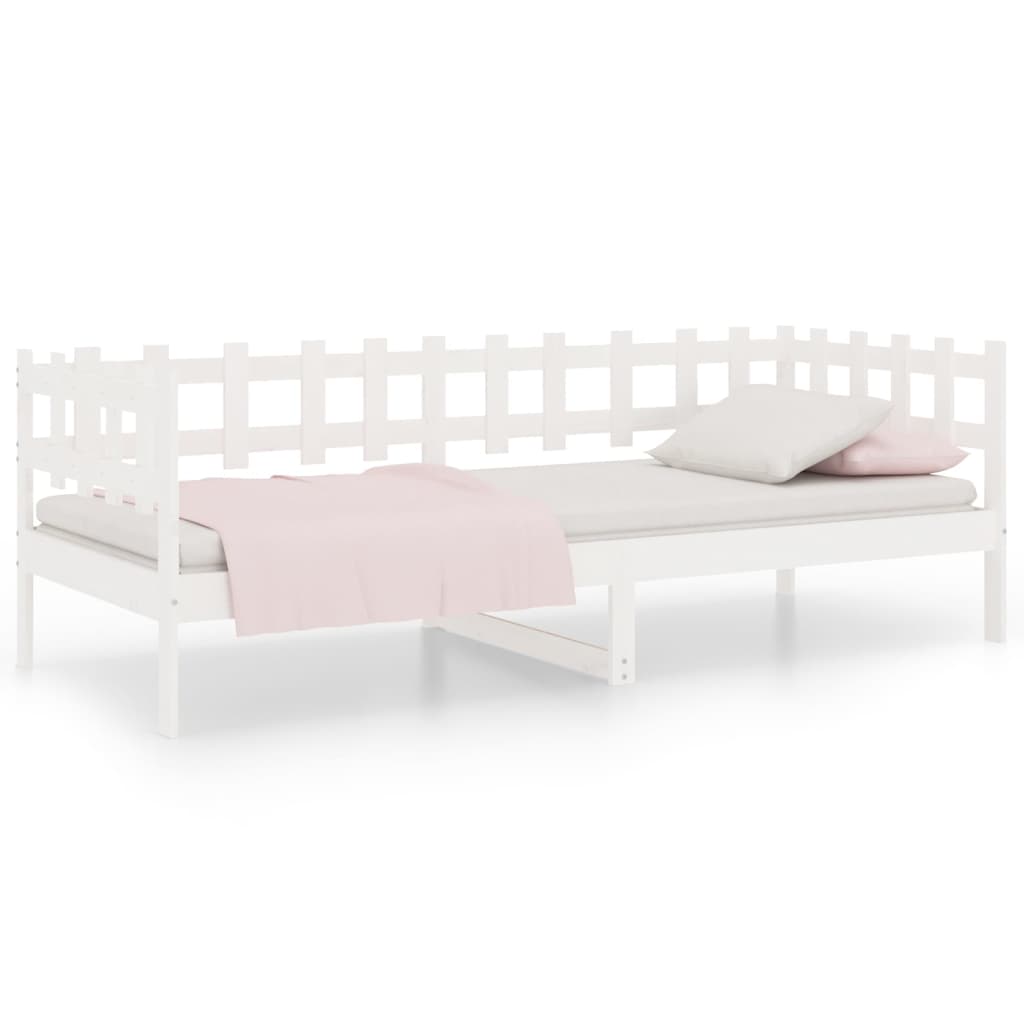 Dagbädd utan madrass vit 80x200 cm massiv furu