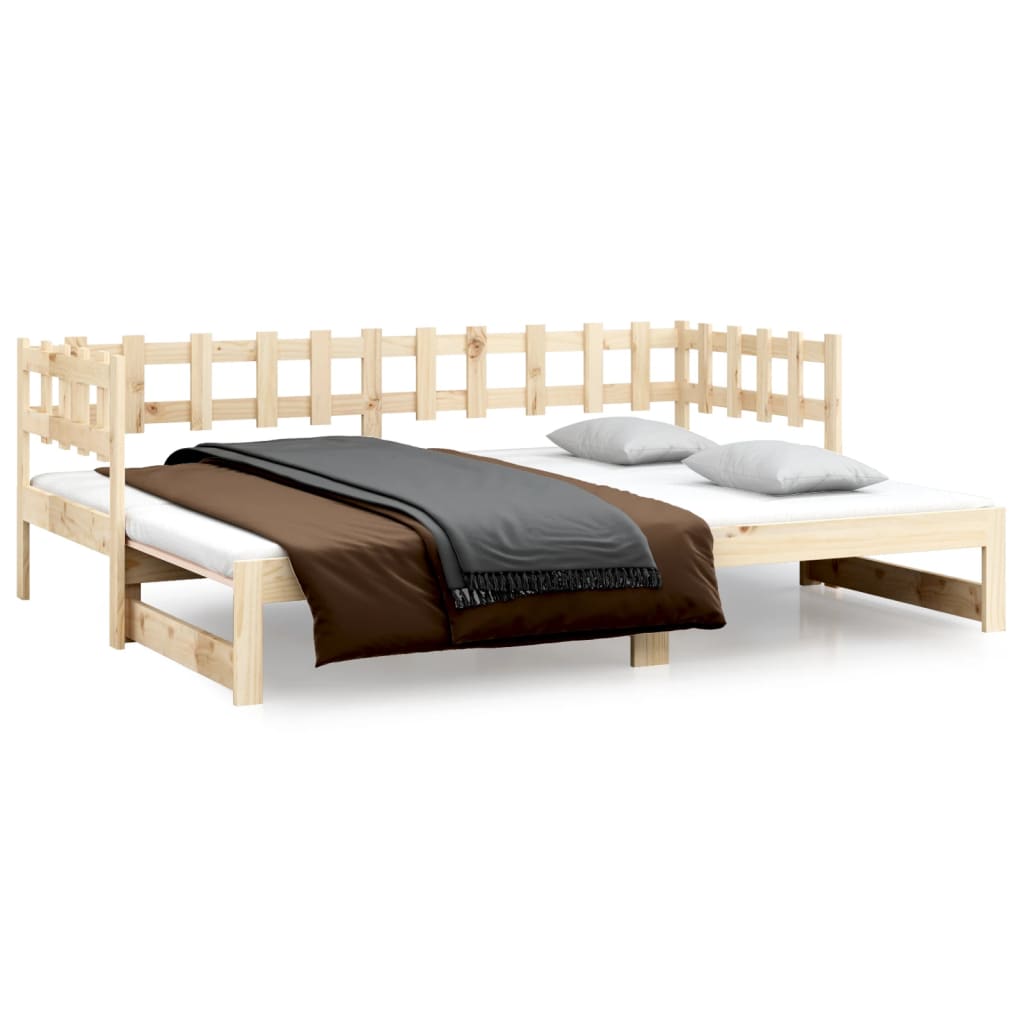 Utdragbar dagbädd 2x(80x200) cm massiv furu