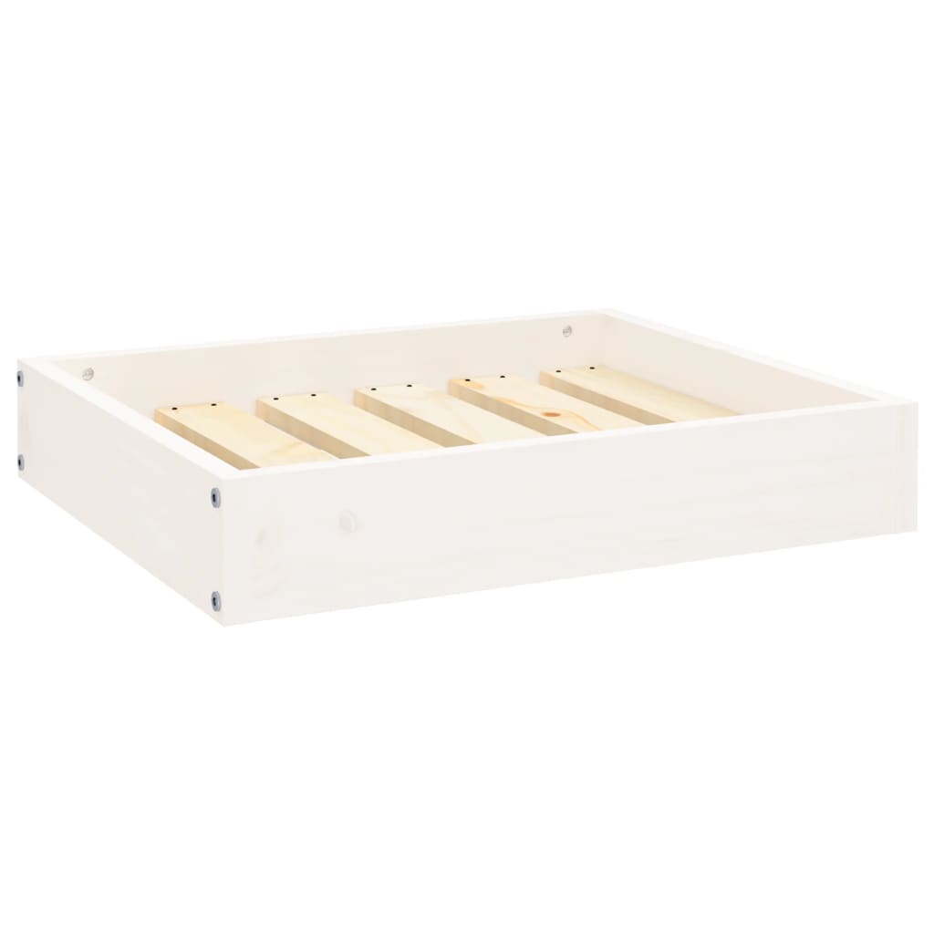 Hundbädd vit 51,5x44x9 cm massiv furu