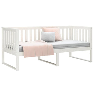 Dagbädd utan madrass vit 90x190 cm massiv furu