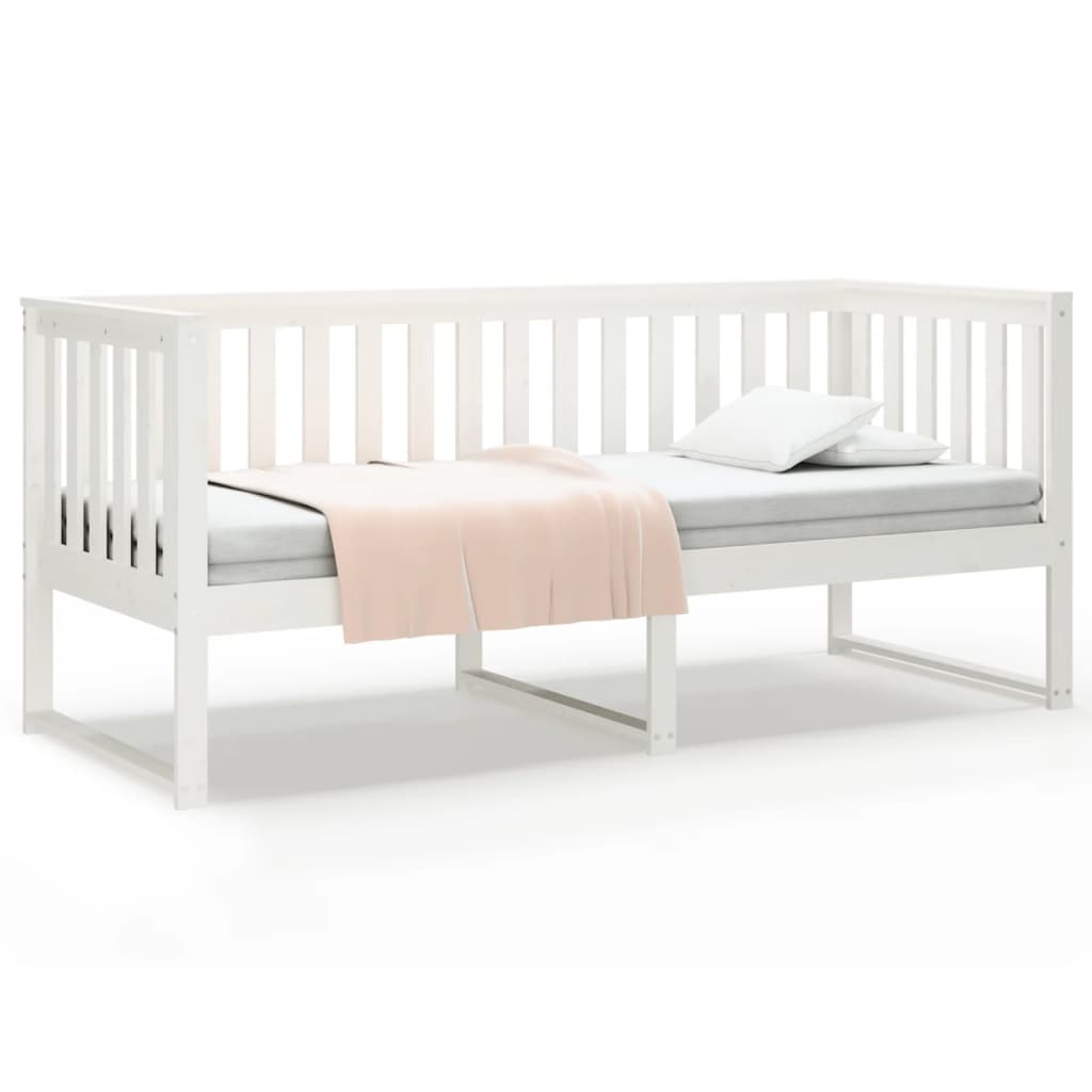 Dagbädd utan madrass vit 75x190 cm massiv trä furu