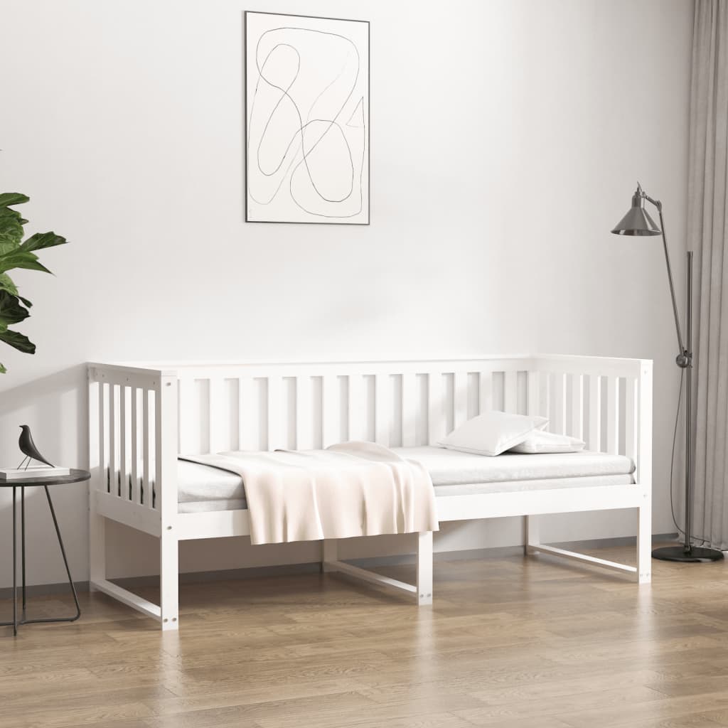 Dagbädd utan madrass vit 75x190 cm massiv trä furu